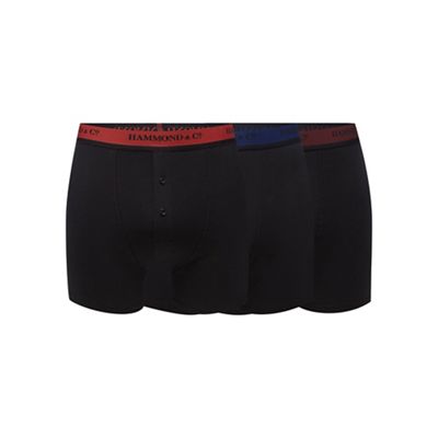 Big and tall pack of three black logo waistband boxer shorts